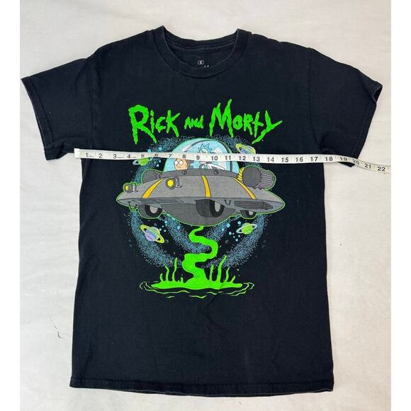 Rick & Morty Graphic Tee Space UFO Cotton Sci-Fi Dark Humor Size Small - Picture 2 of 5